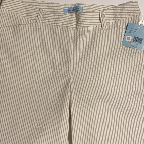 Gene Meyer SZ 8 Striped Flat Front Pants New D10 - Picture 5 of 14